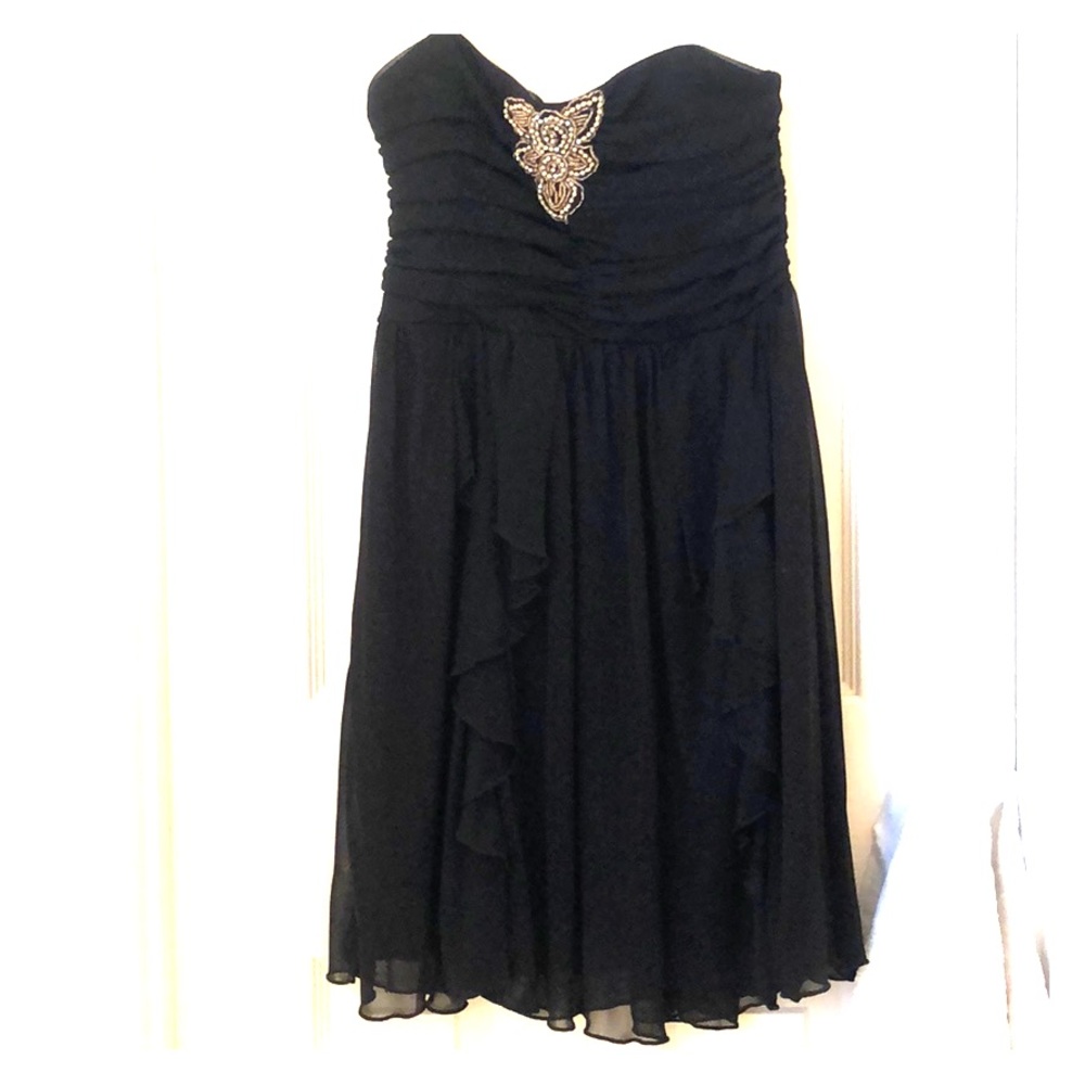 Black dress with gold beading